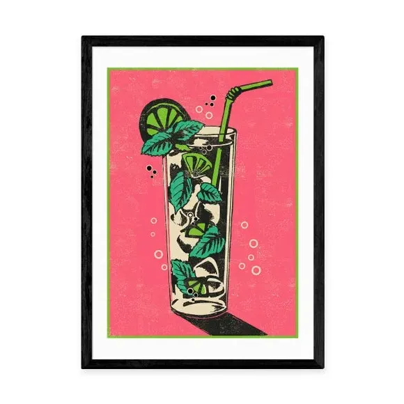 Mojito Wall Print - Pink, Paper