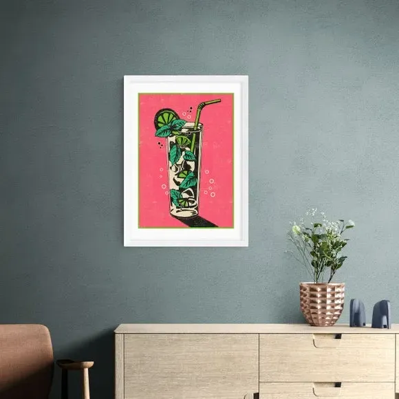 Mojito Wall Print - Pink, Paper