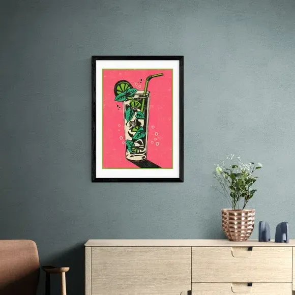 Mojito Wall Print - Pink, Paper