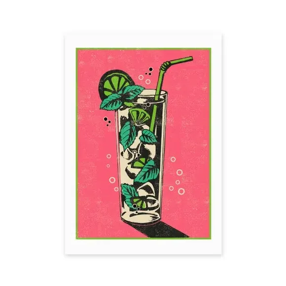 Mojito Wall Print - Pink, Paper