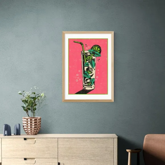 Mojito Wall Print - Pink, Paper