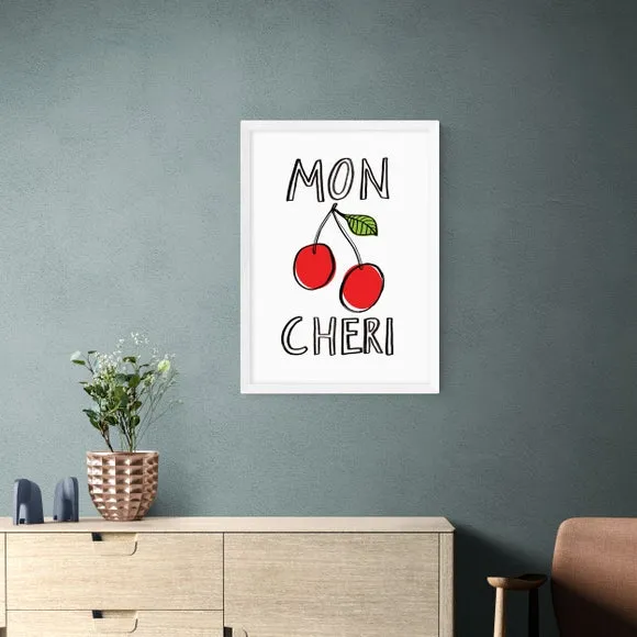 Mon Cheri Wall Print - Red, Paper