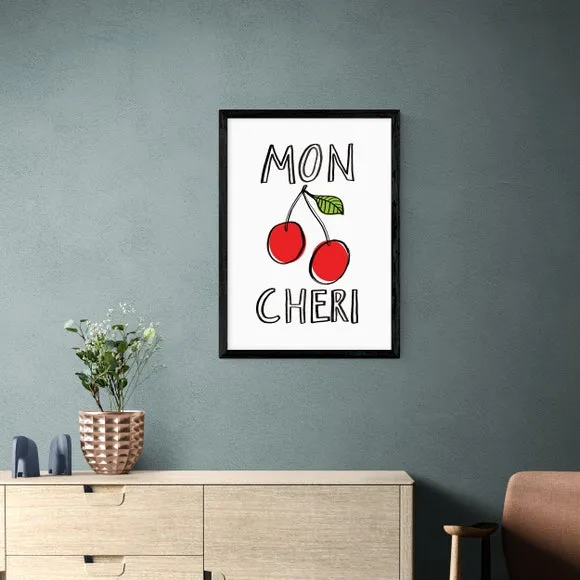 Mon Cheri Wall Print - Red, Paper