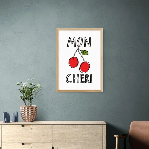 Mon Cheri Wall Print - Red, Paper