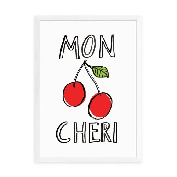 Mon Cheri Wall Print - Red, Paper