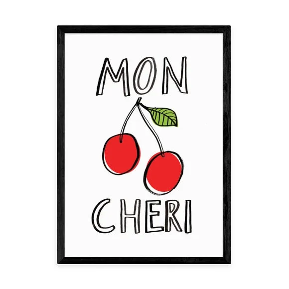 Mon Cheri Wall Print - Red, Paper