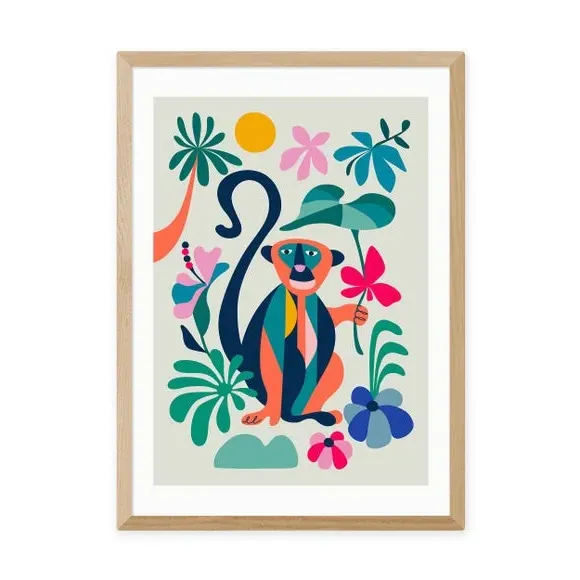 Monkey Wall Art Print - Multicolor