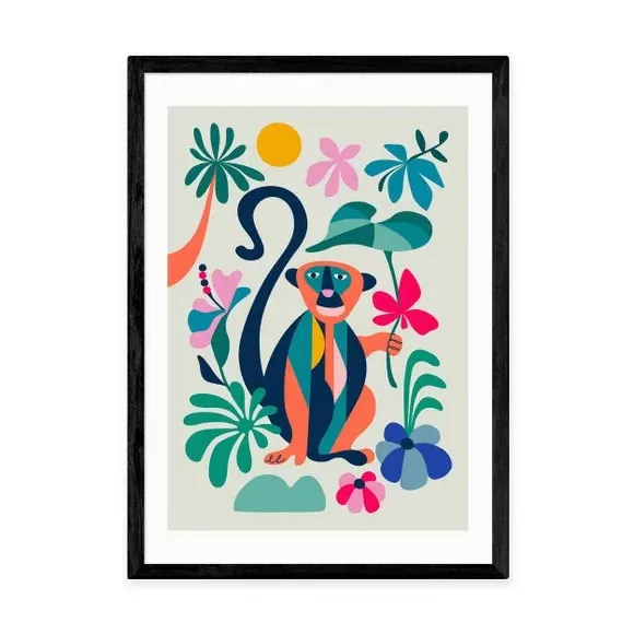 Monkey Wall Art Print - Multicolor