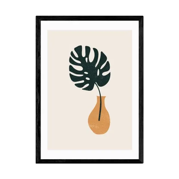 Monstera Vase Print - Multicolor, Paper