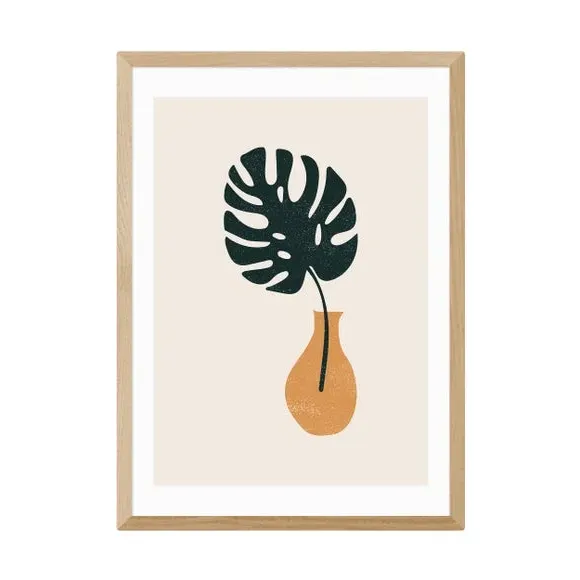 Monstera Vase Print - Multicolor, Paper