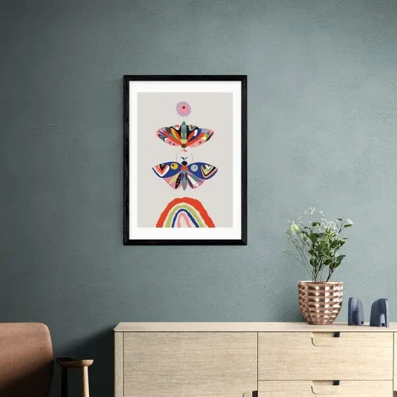 Moth Wall Print - Multicolor, Archival Paper