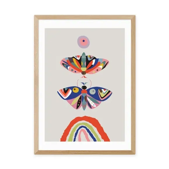 Moth Wall Print - Multicolor, Archival Paper