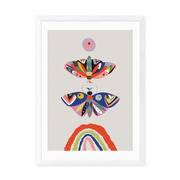 Moth Wall Print - Multicolor, Archival Paper