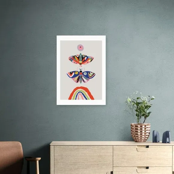 Moth Wall Print - Multicolor, Archival Paper image