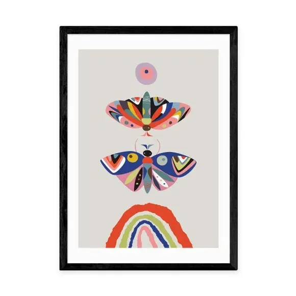Moth Wall Print - Multicolor, Archival Paper