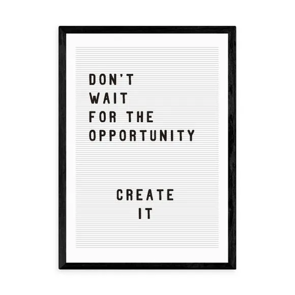 Motivational Typography Print - Black, Paper