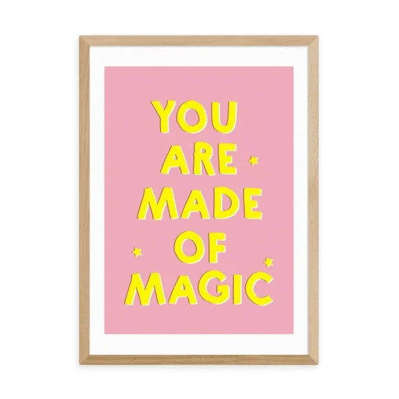 Motivational Typography Print - Pink, Paper