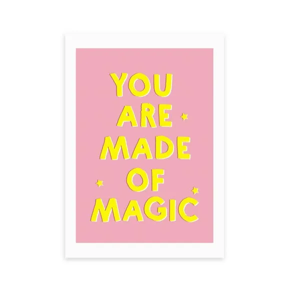 Motivational Typography Print - Pink, Paper