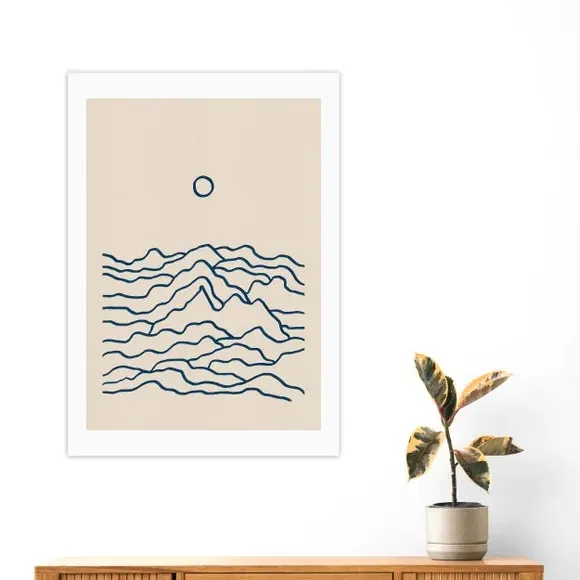 Mountainscape Wall Print - Natural, Paper image
