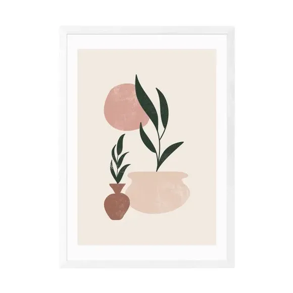 Muted Mauve Leaves Print - Multicolor, Paper