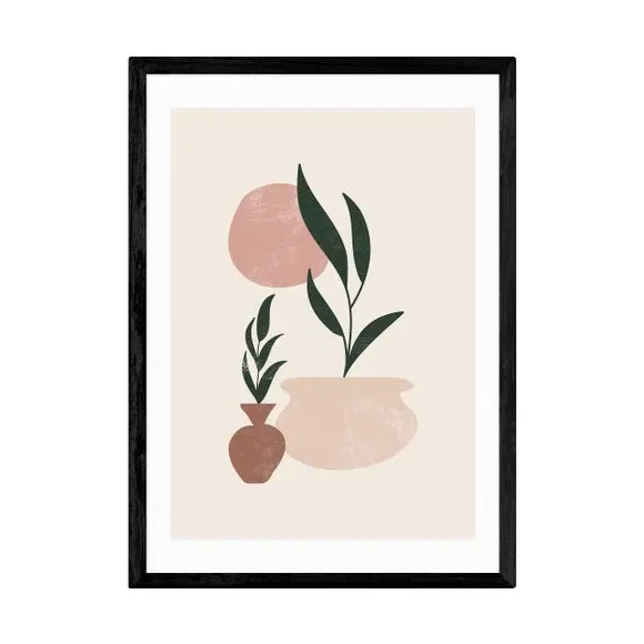 Muted Mauve Leaves Print - Multicolor, Paper