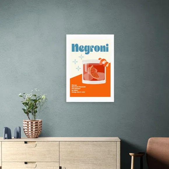 Negroni Cocktail Framed Print - Orange