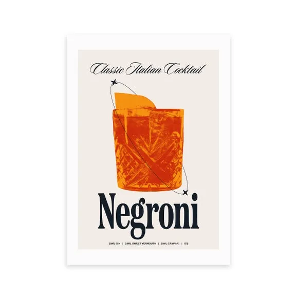Negroni Wall Print - Orange