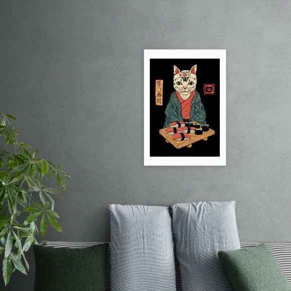 Neko Sushi Bar Wall Print - Multicolor, Paper image