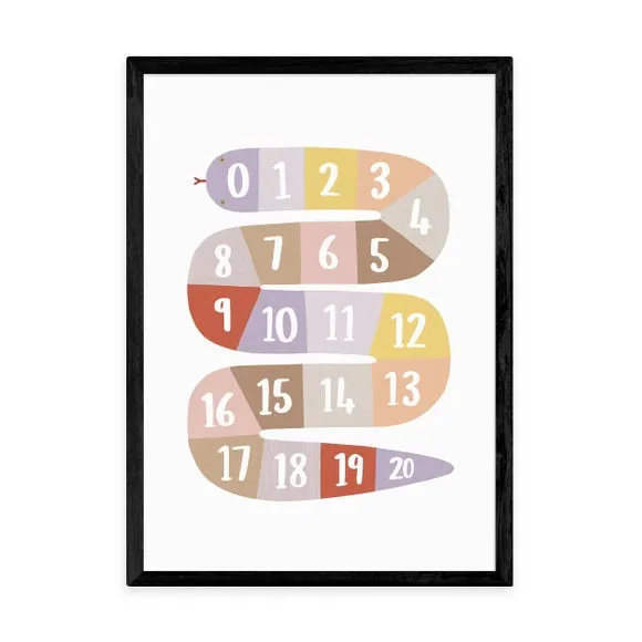 Number Snake Educational Print - Multicolor, Paper