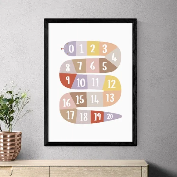 Number Snake Educational Print - Multicolor, Paper