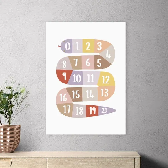 Number Snake Educational Print - Multicolor, Paper image
