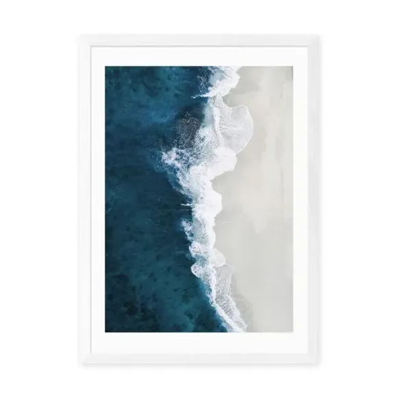 Ocean Aerial Wall Print - Blue, Archival Paper