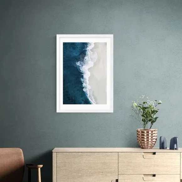 Ocean Aerial Wall Print - Blue, Archival Paper