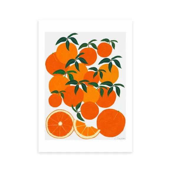Orange Harvest Wall Print - Orange, Paper