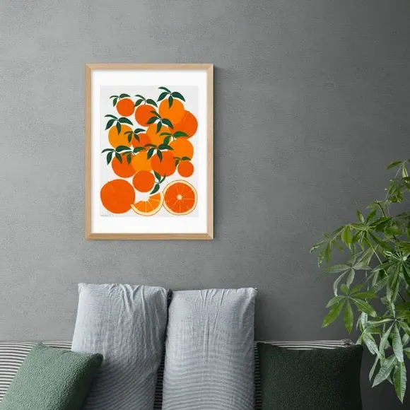 Orange Harvest Wall Print - Orange, Paper