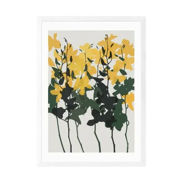 Orchids 7 Floral Print - Yellow