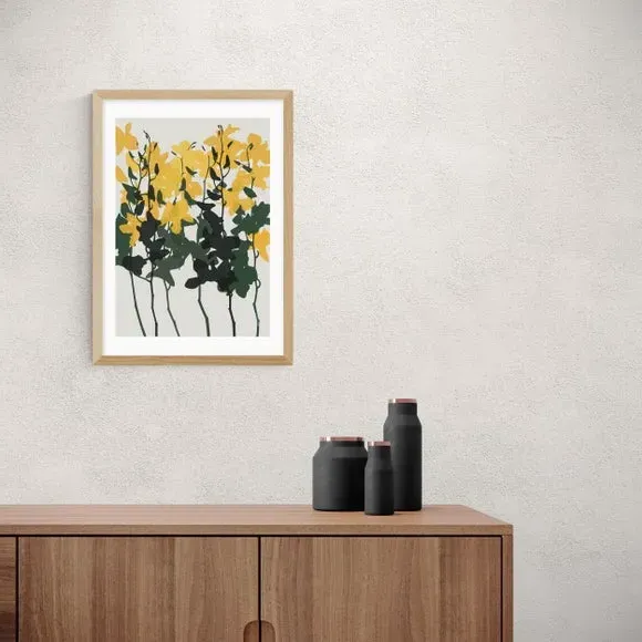 Orchids 7 Floral Print - Yellow