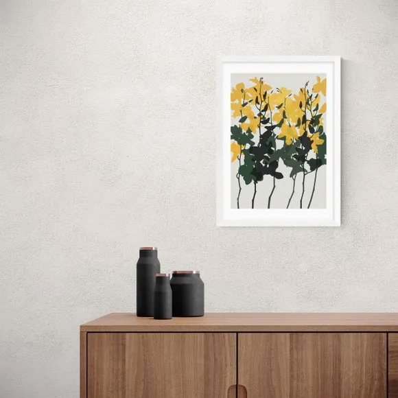 Orchids 7 Floral Print - Yellow