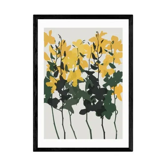 Orchids 7 Floral Print - Yellow