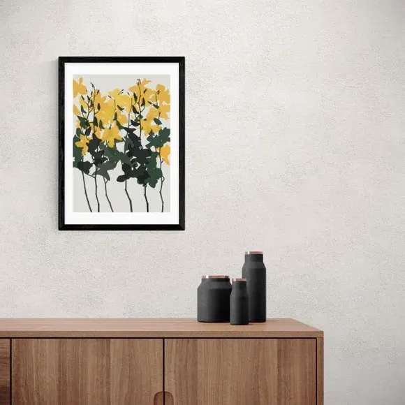 Orchids 7 Floral Print - Yellow