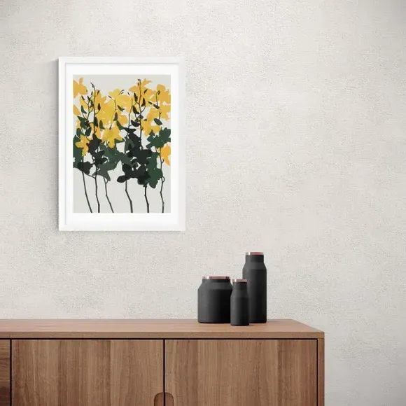 Orchids 7 Floral Print - Yellow