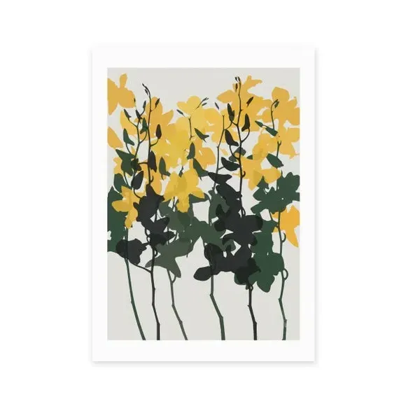 Orchids 7 Floral Print - Yellow image
