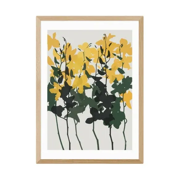 Orchids 7 Floral Print - Yellow