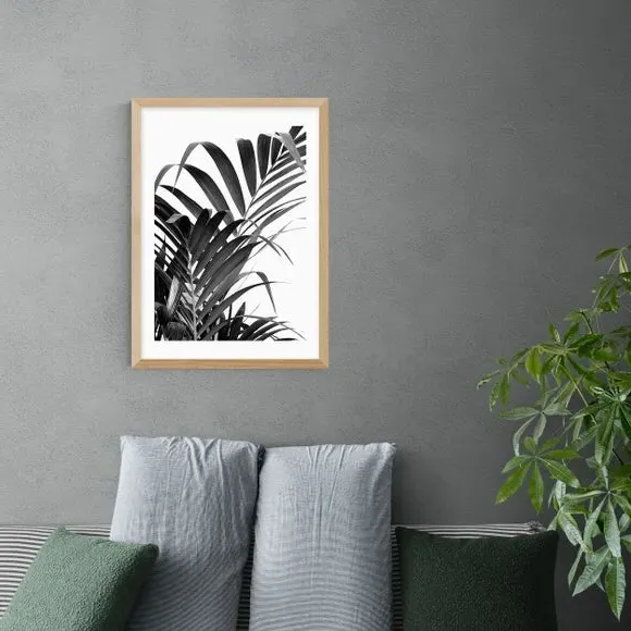 Palm Leaf Wall Print - Black/White, Paper