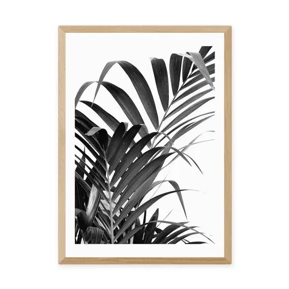 Palm Leaf Wall Print - Black/White, Paper