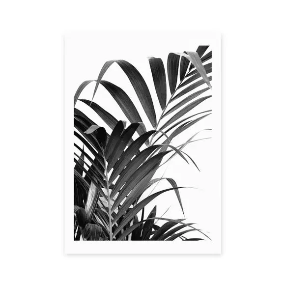 Palm Leaf Wall Print - Black/White, Paper