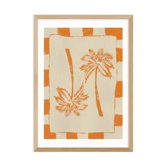Palm Paradise Wall Print - Orange, Paper