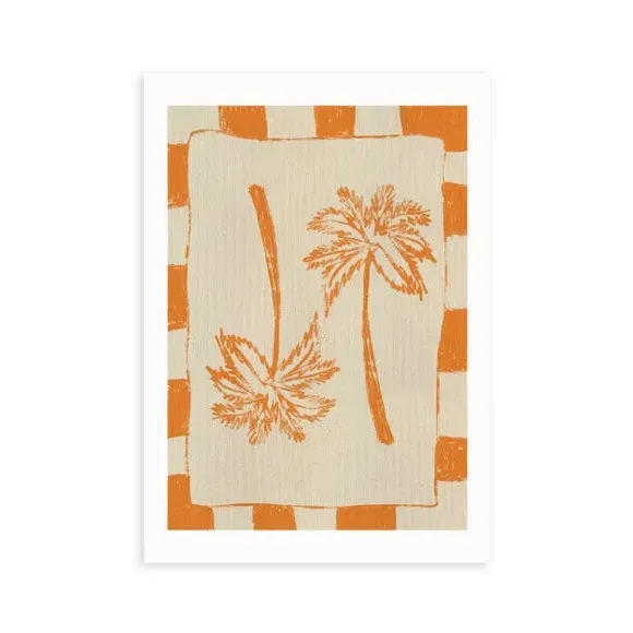 Palm Paradise Wall Print - Orange, Paper