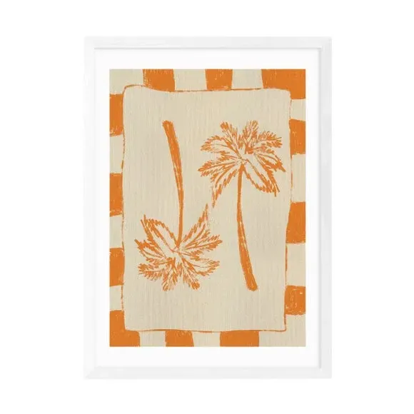 Palm Paradise Wall Print - Orange, Paper