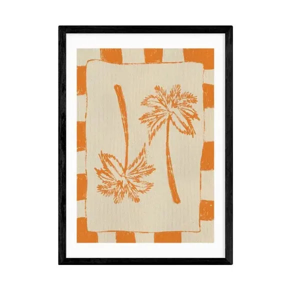 Palm Paradise Wall Print - Orange, Paper